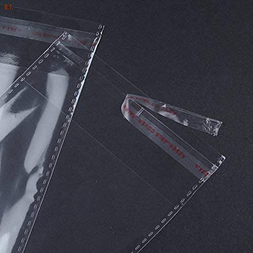 Self Adhesive BOPP Seal Bag | 100 Pieces | Transparent | Clear | Multipurpose Plastic Packing Bags Pouches | Reusable Recyclable Resealable |
