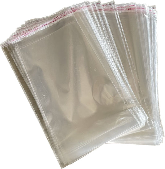 Self Adhesive BOPP Seal Bag with Bottom Gusset | 100 Pieces | Government Approved | Shirt Bag | Garment Bag | Transparent Resealable Recyclable |