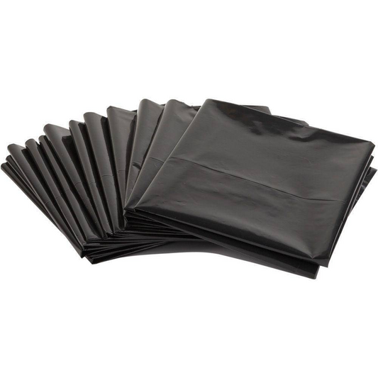 Black Plastic LDPE Bags | 29 inch. x 26 inch. x 225 gauge (Width x Length x Height) | 10 Pieces | Black Colour | Virgin Quality | Reusable Recyclable Food-Grade Multipurpose-Pouches|